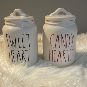 Rae Dunn candy heart and sweet heart canister set